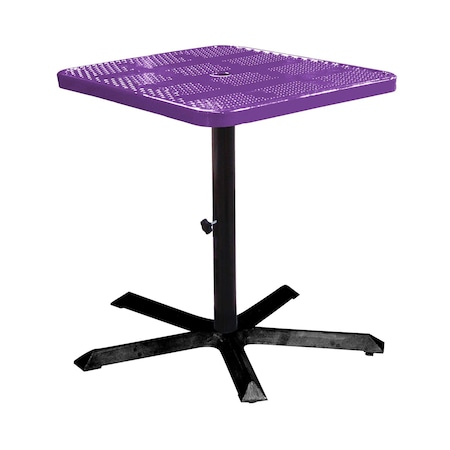 Leisure Craft 36" Square Perforated Pedestal Table, Portable, 40"H, Purple SQ36TAB40-PURPLE