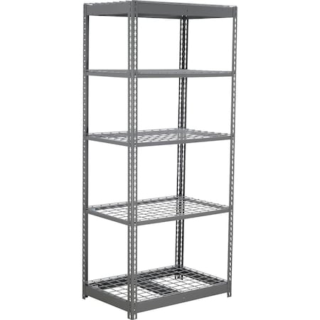 Global Industrial 5 Shelf, Commercial Duty Boltless Shelving, Starter, 48"W x 24"D x 96"H, Wire Deck 601931H