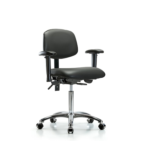 Blue Ridge Ergonomics Vinyl Chair, Vinyl, Adjustable Arms BR-VMBCH-CR-T0-A1-NF-CC-8823