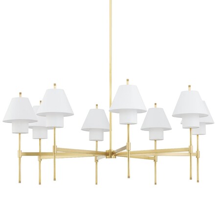 Hudson Valley Lighting Pembrooke & Ives X Glenmoore 8 Light Chandelier 48.5 In. Aged Brass PI1899808-AGB