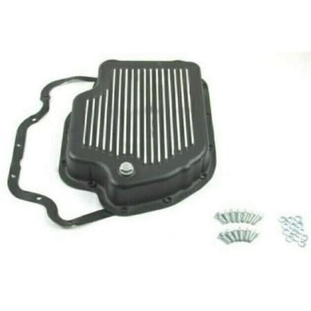 Absurdo Aluminum Finned Transmission Pan for GM Turbo 400, Black AB2204451
