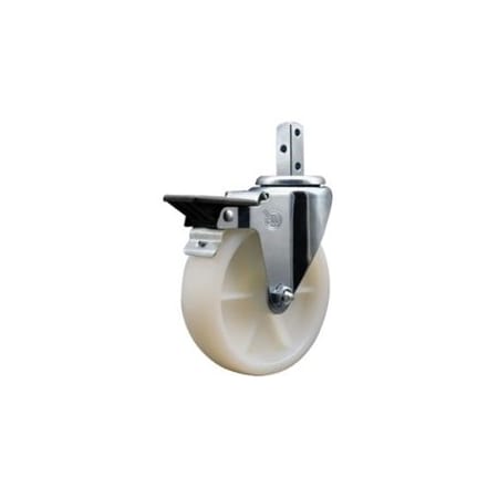 Service Caster 5'' Nylon Wheel Swivel 3/4'' Square Stem Caster with Brake SCC-SQ20S514-NYS-PLB-34