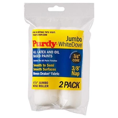 Purdy 140624012 4.5 x 0.38 in. White Dove Jumbo Mini Roller Cover  2 Pa Ck 178416