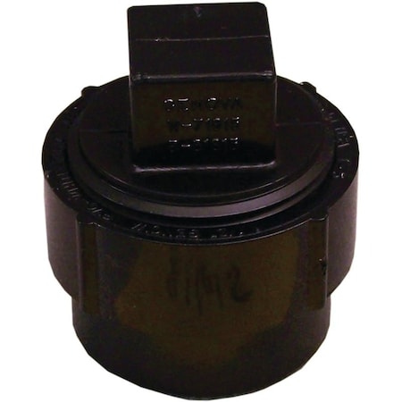 Canplas Cleanout Body with Plug, 4 in, FNPT x Spigot, ABS, Black, SCH 40 Schedule 103704ASBC