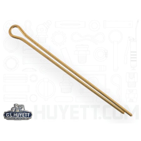 Huyett Cotter Pin, Brass, 0.125 in Dia x 2.500 in Effective Length CPB-125-2500