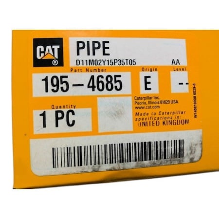 Caterpillar PIPE, CATERPILLAR OEM 1954685 1954685