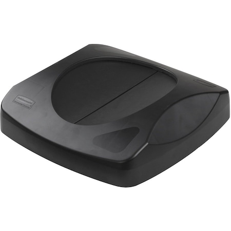 Rubbermaid Commercial Swing Top Lid, Black, Plastic, 16 in W/Dia FG268988BLA
