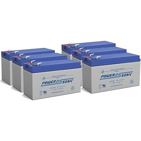 Power-Sonic PS-1270F1 12V 7Ah F1 AGM Rechargeable Batteries, 6PK PS-1270 F1