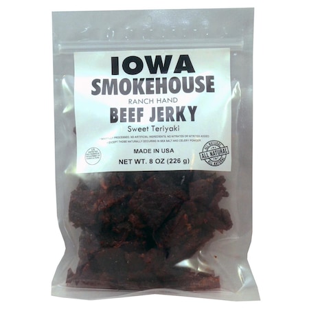 Iowa Smokehouse Ranch Hand Sweet Teriyaki Beef Jerky 8 oz Packet IS-RH8JT