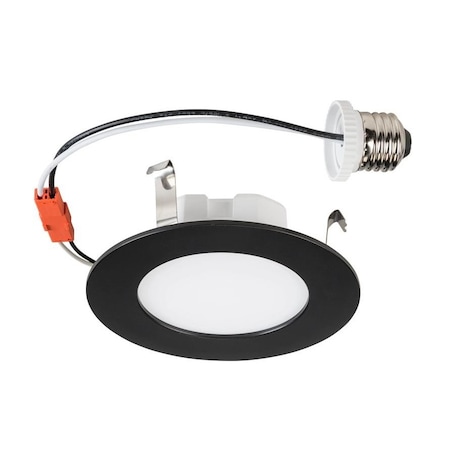 Keystone 4" LED Slim Wafer Downlight Retrofit | Black Trim | Power Select 10/8/6W | Color Select 2700/3000/35 KT-LED10PSWD-4A-9CSF-DIM-B