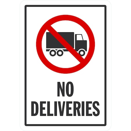 Lyle No Deliveries (W/Sym), 7x10, Non-Reflective, White G-17240-ND_7x10