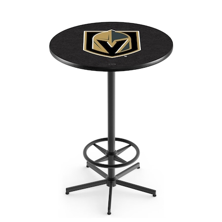Holland Bar Stool Co 42" Black Vegas Golden Knights Pub Table, 36" dia. Top L216B4236LVGdKn