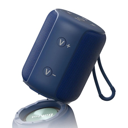 Bobtot Portable Bluetooth Speaker, Blue, 10W sound, 12H battery IPX6 waterproof, TWS pairing, RGB lights 803787