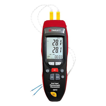 Triplett Thermometer, LCD, 2 in, Thermocouple TMP72