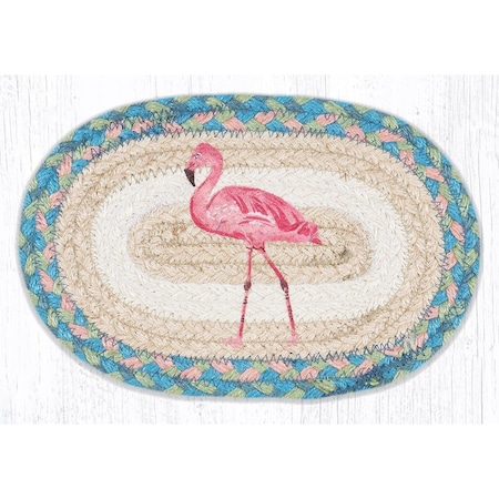Capitol Earth Rugs Capitol Importing  7.5 x 11 in. OMSP-586 Pink Flamingo Printed Oval Swatch 01-586PF