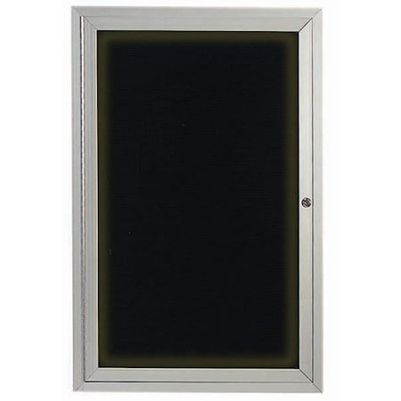 Aarco Illuminated Outdoor Enclosed Directory w/ Al Frame, Clear Satin Anodized Finish, 24''Hx18''W OADC2418I