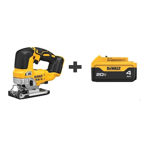 Dewalt Cordless Jig Saw, 20VDC, Battery DCS334B/DCB204