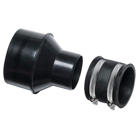 Powertec 4 in. Hose to 2-1/2 in. Hose Cone Reducer w/ 2-1/2 in. Dust Control Flex Cuff 70349