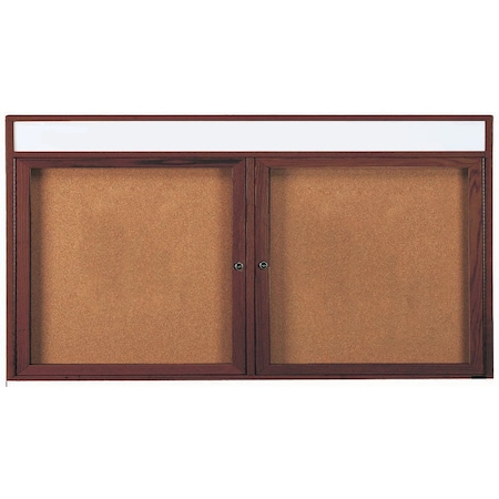 Aarco Enclosed Bulletin Board Red Oak Frame Walnut Stained, 36''Hx72''W WBC3672RH