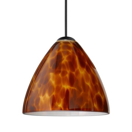 Besa Lighting Besa Mia Pendant, Amber Cloud, Black Finish, 1x 5W LED 1XT-177918-LED-BK