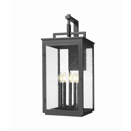 Z-Lite Hartwell 5-Light Outdoor Wall Light, 12 in W x 28.5 H, Sand Black 5019XL-BK