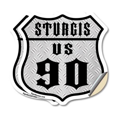 Signmission Sturgis Us 90, 6 inch X 6 inch, Vinyl Decal, 2PK SHI-D-2PACK-6-481