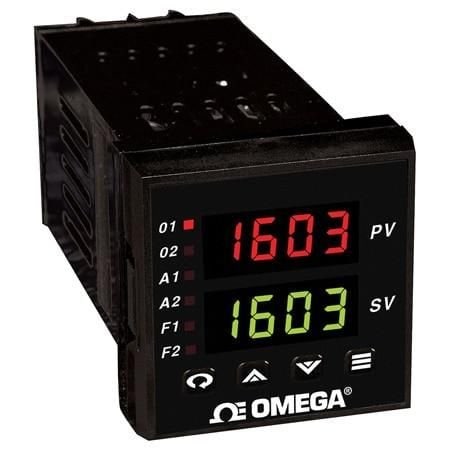 Omega Universal Temperature & Process Controller, T/C, RTD, Analog V/I, 1 I/P, 4 mA to 20mA (500 Max), Me CN8201-F1-AL1