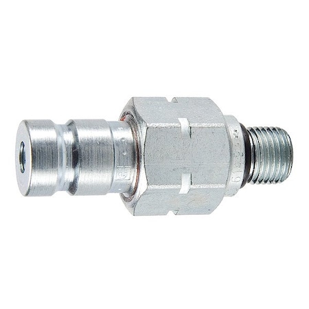Parker Nipple with Dust Cap, Steel Body, Push-to-Connect Lock, M14x1.5 Thread Size PD367A-6