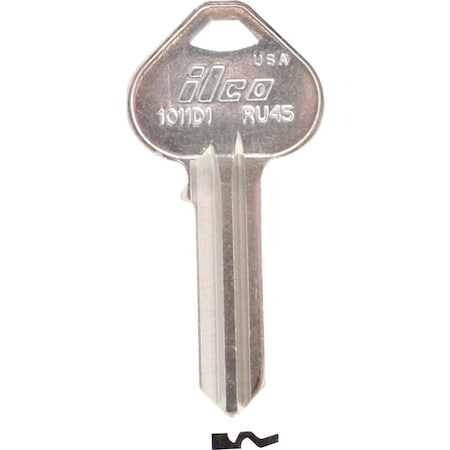 Ilco Russwin Nickel Plated File Cabinet Key RU45 / 1011D1, 10PK IAL5374203B