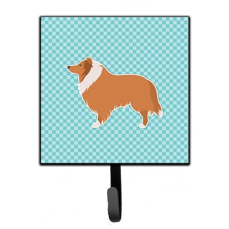 Carolines Treasures Collie Checkerboard Blue Leash or Key Holder BB3716SH4