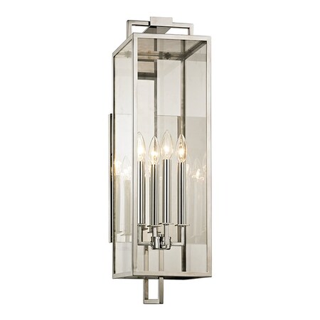 Troy Lighting Beckham 4 Light Wall Sconce 8 In. Polished Stainless B6533-SS