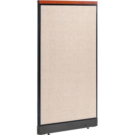 Global Industrial Interion Deluxe Office Partition Panel with Pass Thru Cable, 36-1/4"W x 65-1/2"H, Tan 277550PTN