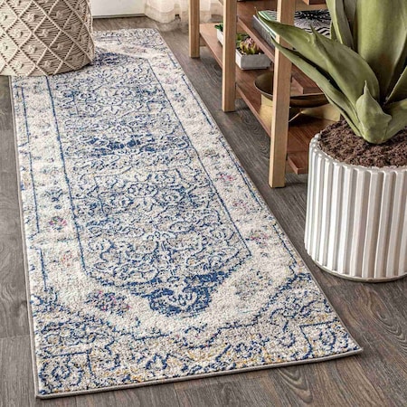 Jonathan Y Modern Persian Boho Vintage Cream/Blue 2 ft. x 8 ft. Runner Rug MDP203A-28