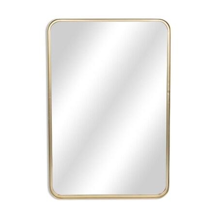 Homeroots 30" Gold Metal Accent Mirror 632349
