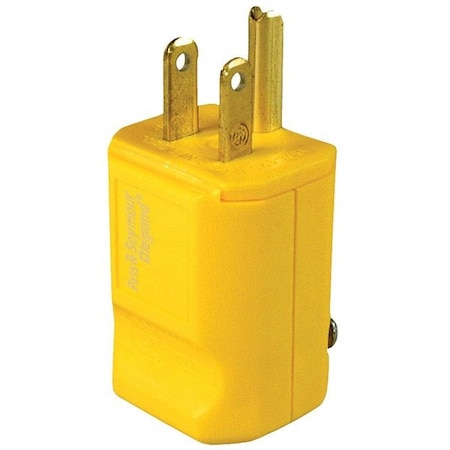Legrand Straight Blade Plug, 2 hp, 15 A, Yellow PS5965Y