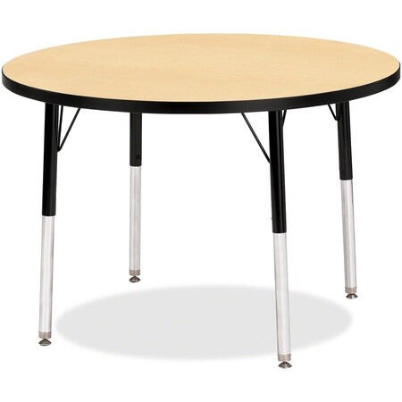 Jonti-Craft Berries Round Activity Table, 36 in. Diameter, A-height, Maple/Black/Black 6488JCA011