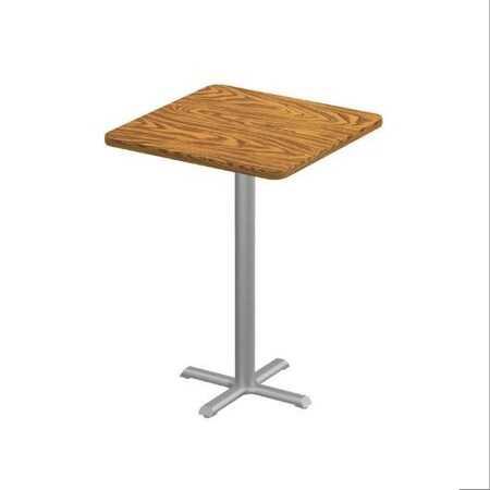 Correll Square Cafe Table, 24 in W, 24 in L, 42 in H, Particleboard Top, Medium Oak SXB24S-06-98-06