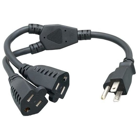 Sanoxy Extension Cord Adapter, 14 AWG, 2 Outlets, 5-15R, 5-15P SNX-CBL-PW114-1414