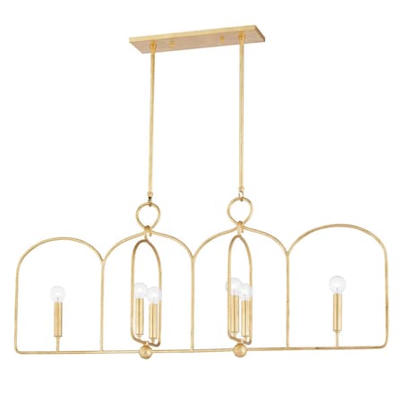 Mitzi Mallory 6 Light Linear 45.25 In. Gold Leaf H512906-GL