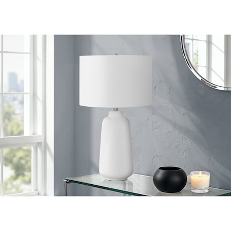 Monarch Specialties Lighting, 26 in.H, Table Lamp, Cream Ceramic, Ivory / Cream Shade, Modern I 9716