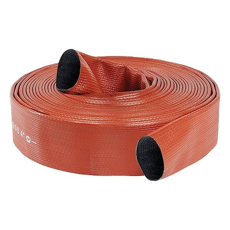 Jafrib Fire Hose, Extruded Through-the-Weave, 2 in Hose Inside Dia., Reinforced Extruded Rubber Hose Tube 50H2RR-50