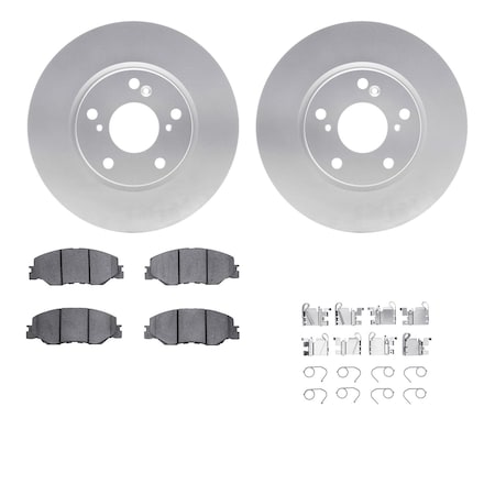 Dynamic Friction Co DFC GEOSPEC Coated Rotors with 5000 Brake Pads - Ceramic and Hardware 4512-59193