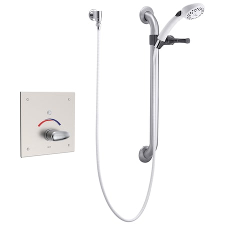 Delta Commercial 860T Electronic Shower Trim With Push Button Activator- Hardwire In Chrome 860T157