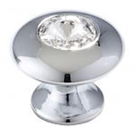 Gan Eden Round Crystal, Bright Chrome, Knob, 25mm Overall GA571966