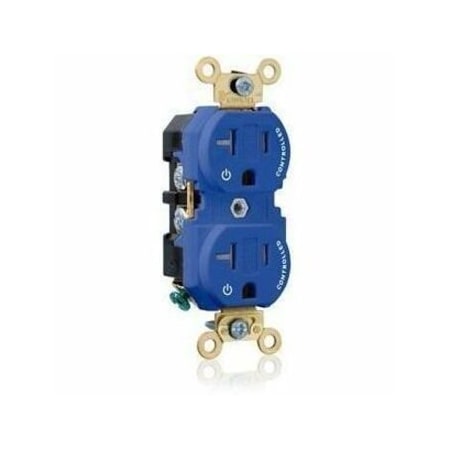 Leviton Single Receptacle/Outlet, 20A, Blue, 125V 5362-2PB