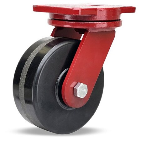 Hamilton Extra Heavy Duty Swivel Caster, 8" x 2 1/2" Plastex Phenolic Wheel, 1" Straight Roller Bearing S-EHD-8PH