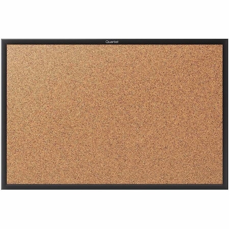 Quartet Classic Cork Bulletin Board 36"x24", Black 2303B