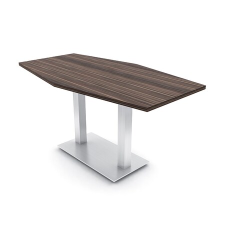 Skutchi Designs Hexagon Conference Table With Power Unit, 36 in W, 60 in L, Brown HAR-HEX.IR-36X60-DOU-H3041-NA
