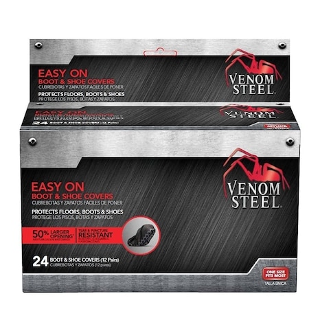 Venom Steel Shoe Cover, One-Size, Black, Elastic Cord VEN24200N