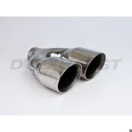 Different Trends DUAL 3.50IN DOUBLE WALL ANGLE SS EXHAUST TIP 2.50IN ID / 7.57INX3.50IN DT-25013BDL